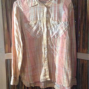 Distressed Linen Cotton L/S Shirt